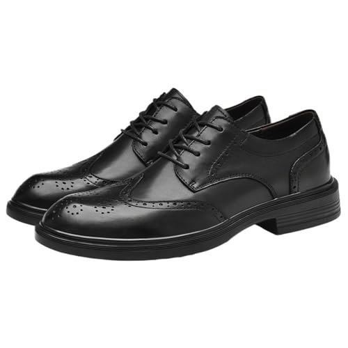 Mens Oxford Leather Lace Up Dress Shoes Formal Business Brogue Design Breathable Shoes2