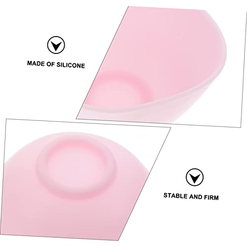 Tazón de silicona rosa 8x5 cm para mascarillas faciales DIY miniatura 2