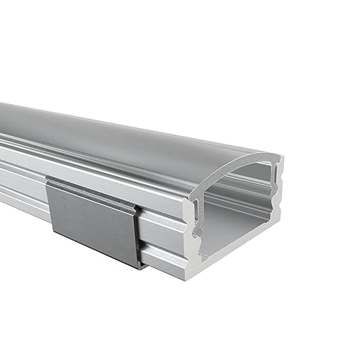 Alumino | LED Aluminiumprofil Eloxiert | 200 cm | Aufputzprofil | Semi Abdeckung | für 12 mm LED-Streifen | Elbe