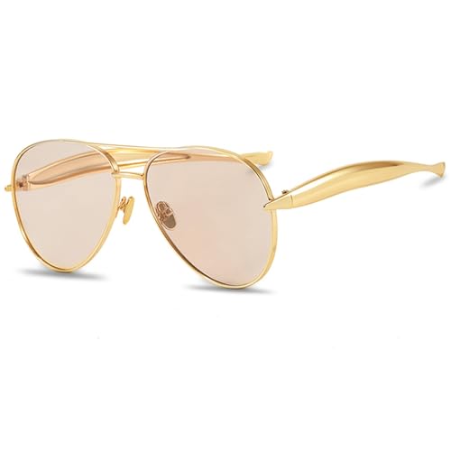 Trendy Oversized Aviator Sunglasses for Women Men 2025 Gold Big Aviators Sun Glasses 70s Retro Shades