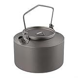 980 ml Pure Ti Wasserkocher mit kompaktem Klappgriff zum Kochen im Freien, Kaffeebrühen und...