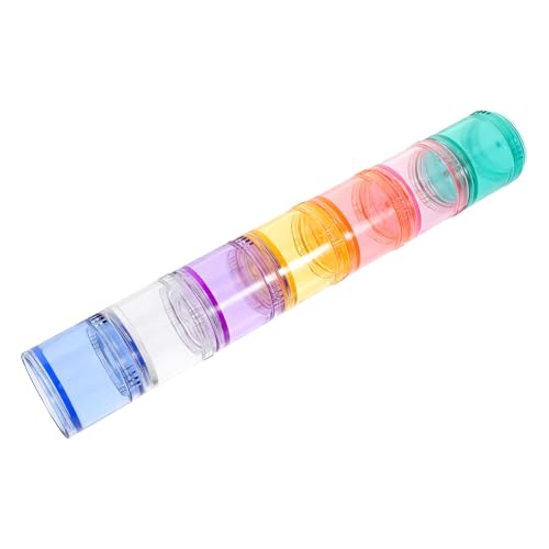 BEBEMOKO Tabletten Wochenbox Aus Hochwertigem Pc-material Stapelbarer Koffer Mit Mehreren Gittern Für Medikamente Organizer Box Tragbarer Behälter Für Reise Und Zuhause Zufälliger Stil