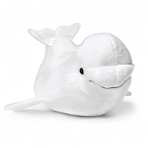 Miniatura 8 de Peluche de ballena Beluga de simulación de 15.7 pulgadas, animal de peluche realista de ballena Beluga, animales de peluche de criatura marina