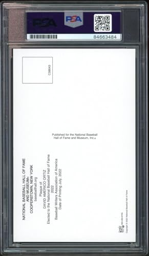 David Ortiz Sox Signed HOF 2022 Plaque Postcard PSA/DNA Auto Authentic - MLB Cut Signatures