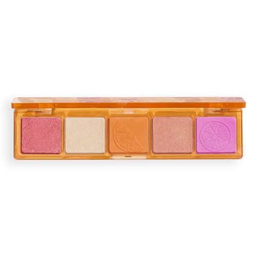 I Heart Revolution Zesty Zing Mini Match Palette, Mini Eyeshadow Palette with 5 Matte and Shimmer Shades, Vegan and Cruelty-Free, 1.1g