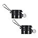 DOITOOL 2PCS Plastic Flag Pole Rings 360 Degree Rotatable Flagpole Mounting Rings Clip 1 inch Flag Pole Replacement Parts (Black)