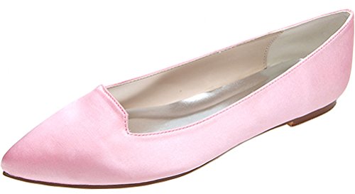 Chaussures plates souples à bout pointu esthétique et confortable en rose pour femme