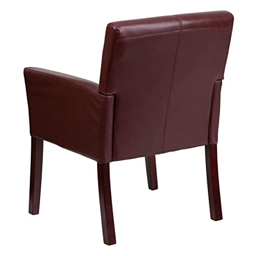 Flash Furniture BT-353-BURG-GG Taylor Burgundy Leathersoft Executive Side Reception Chair With Mahogany Legs thumb #4