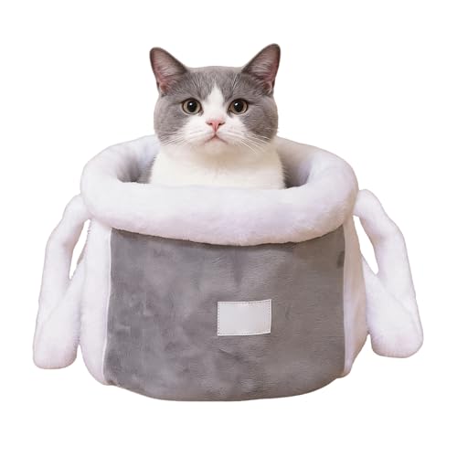 猫用フロントキャリーバッグ,ペットキャリーポーチ - ハンドウォーミング 冬用猫キャリーバッグ | 小型中型犬種 子犬 子猫 ウサギ 屋外散歩用