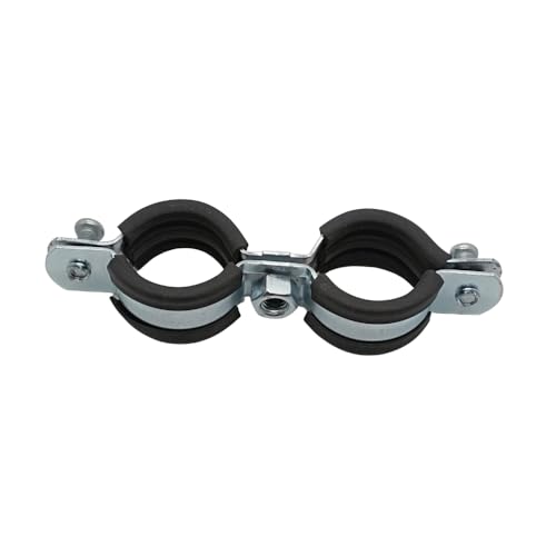 10 Abrazaderas Metalicas de Tubo de Tornillo Doble para Tubos, 32 – 37 mm, Acero Galvanizado, Aislantes Acústicos
