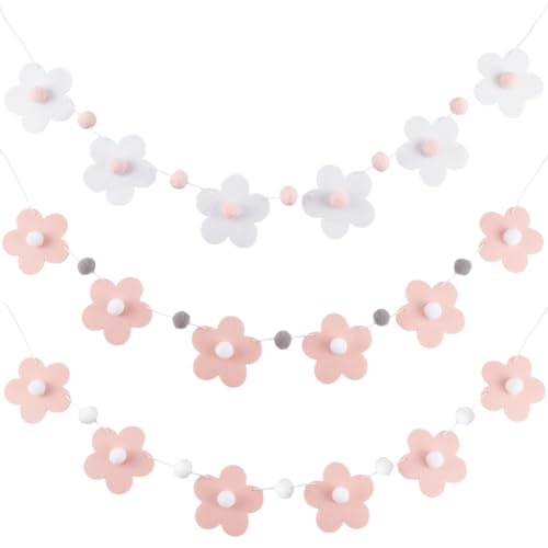 Guirlande de fleurs en feutre CRASPIRE de style bohème pour intérieur
