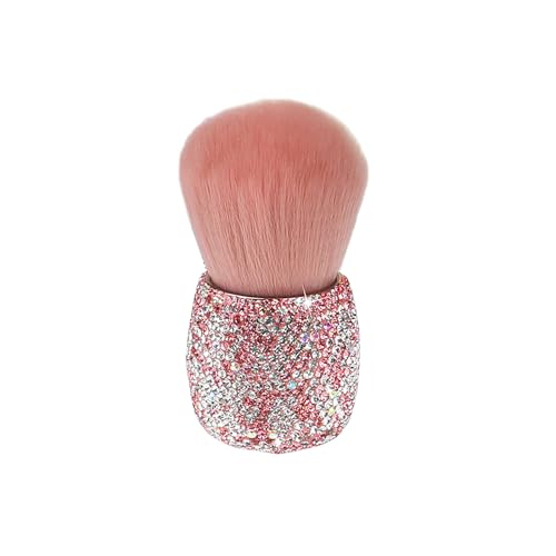 メイクアップブラシ、キラキラミネラルパウダーブラシクリスタルラインストーンコスメティックブラシ、ブラッシュブロンザー&パウダー用ファンデーションブラシ(ピンク)