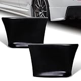 HK5 2 Pieces EVO-Style Unpainted Black Polyurethane Rear Bumper Lip Apron Body Kit Trim Protection Compatible with 2008-2015 Mitsubishi Lancer Evolution 10, 2009 2010 2011 2012 2013 2014
