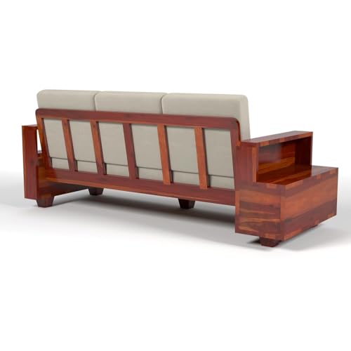 Image of Sheesham Solid Wood 7 Seater Sofa Set for Living Room(7 Seater) (Honey 3)