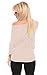 Womens Jersey Off the Shoulder Sweater Top Round Scoop Neck,H. Beige,Medium