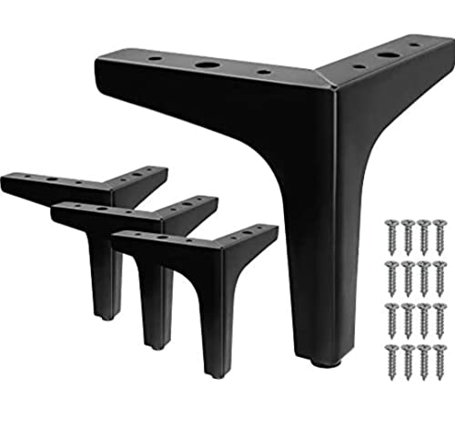 Image of Aakash Decor Sofa Legs 5 Inches (Set of 4) - Black Finish Metal Heavy Duty Furniture Leg for Home, Office Sofa Paya | Rustproof T- Shape Sofa Leg with Weight Capacity 300 Kg