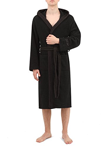 Preisvergleich Produktbild Di Ficchiano DF-30 Unisex Bademantel Black / anthrazit Gr. 3XL