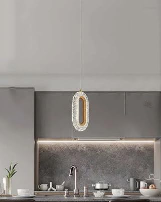 Image of Modern Style Glossy Crystal Oval Shape Fancy Led Pendant Lamp /Ceiling Light for Bedroom, Living Room, Restaurants, Dining, Coffee Shop, Office. Etc Home Decoration. (Pack of 1)
