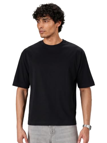 Image of XYXX Solid Boxy Oversized Roundneck Tshirt for Men