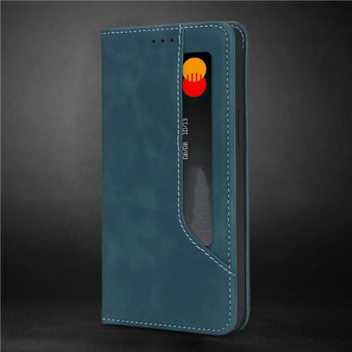 Étui magnétique en cuir de luxe bleu style rétro pour Samsung S20