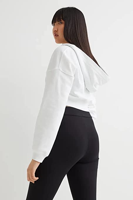 Image of Crop Zipper Hoodie for Women Winter Wear