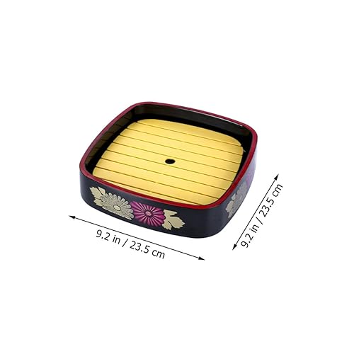 Plato decorativo para sushi LIFKOME con patrón crisantemo miniatura 2
