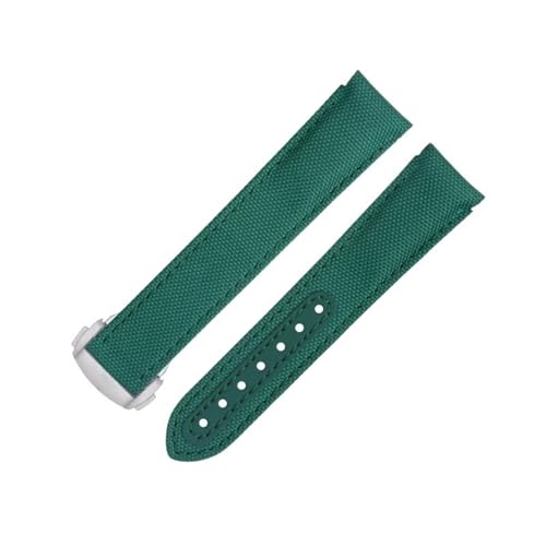 Bracelet montre nylon 20mm incurvé SCHIK vert pour Speedmaster et De Ville