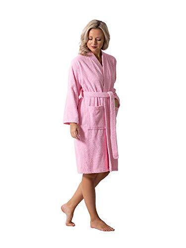 Image of Luxurious Turkish Terry Kimono Collar Super-Soft Terry Absorbent Bathrobes for Women