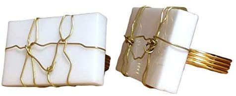 James Scott Gold & White Bar Napkin Rings Set of 6 for Dining Table Parties Every Day All Ring Sets are Presented in a Luxury Gold Gift Box!