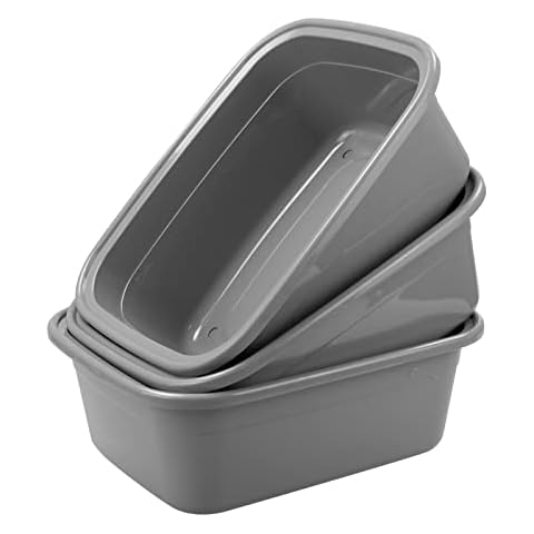Ggbin Plastic Wash Basin, 16 Quart Dish Tubs, 3 Packs Cover
