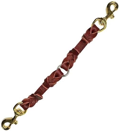 J&J Dog Supplies Leather 2 Dog Coupler (Burgundy, 1/2" x 14.5")