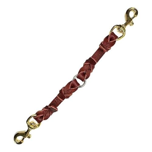 J&J Dog Supplies Leather 2 Dog Coupler (Burgundy, 1/2