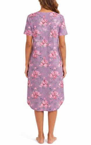 Image of Kabento Womens Short Sleeve Long Nightgowns Sleepwear