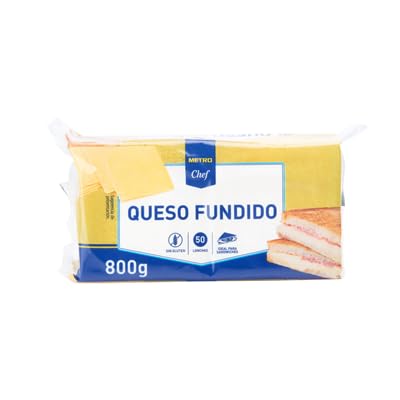 Queso Fundido METRO Chef – Barra 3kg y Lonchas 800g | Cremoso y Delicioso | Ideal para Sándwiches, Hamburguesas y Gratinar (Refrigerado) (3 PIEZAS, Queso Fundido en Lonchas Paquete 800 g)