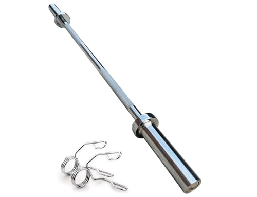 Image of Konark Fitness 3 Feet Olympic Barbell /Rod Heavy Weight Lifting Training Knurled Grip for Gym Workout (28 mm Internal Dia AND 50mm Outer Dia) with Two Springs Collar (3 Feet)