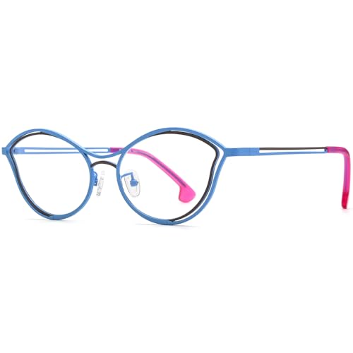 Image of FONEX Colorful Pure Titanium Glasses Frame Women Retro Round Eyeglasses