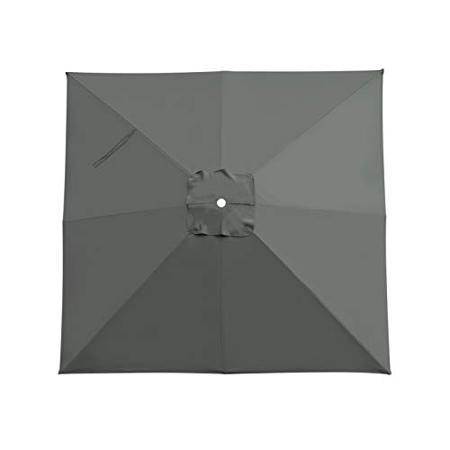 BenefitUSA Replacement Umbrella square Canopy for 8.2ft x 8.2 ft 8 Ribs (Canopy Only) (Grey)
