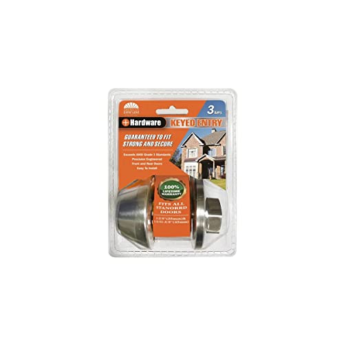 J&V Textiles Single Cylinder Deadbolt In Satin Nickel #TOP2