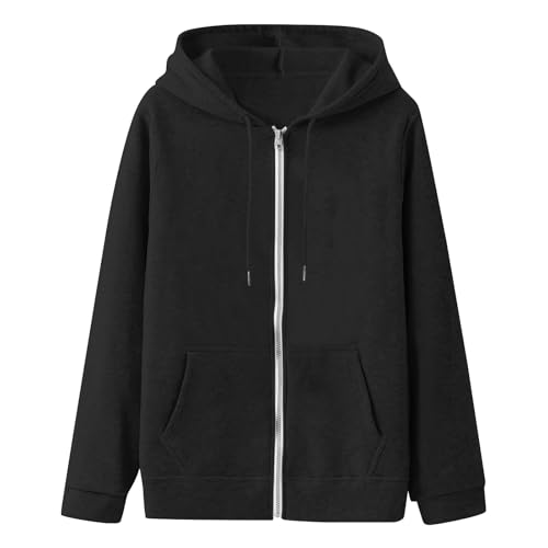 GOFULY Zip Up Hoodies For Women Oversized Fleece Fall Lightweight Sweatshirts Long Sleeve Hooded Jacket With Pocket Clothes2