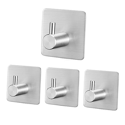 5 Pezzi Ganci Adesivi, Forti Appendi Accappatoio Bagno in Acciaio Inox