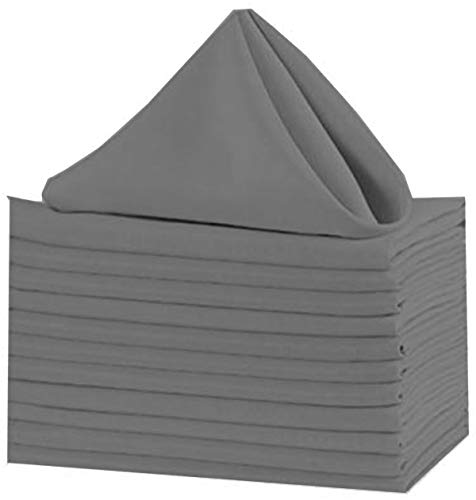 camp county beyond Cloth Napkins,Dinner Napkins 14" X 14" Inch Cotton Soft Luxury for Dinning Table Decor Pack of 12, Use in Parties,Wedding,Durable Kitchen Napkins-Dark Grey Solid