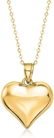 Ross-Simons 10kt Yellow Gold Puffed Heart Pendant Necklace