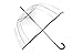 SMATI Parapluie Long Transparent – forme Cloche ; Classique et basic ; Ouverture automatique ; Diamètre=85cm ; Parapluie Femme ; Couleur liseré NOIR