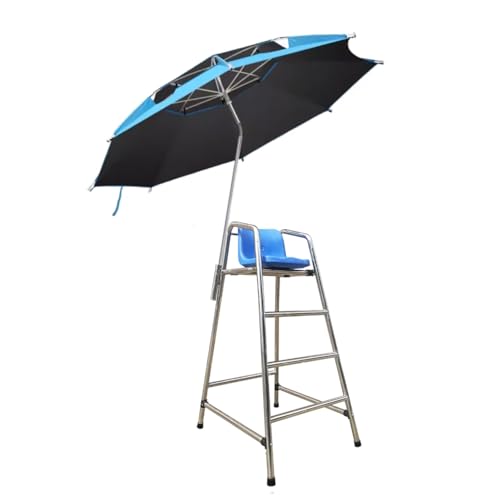 Silla salvavidas ajustable con sombrilla, construcción de acero inoxidable para seguridad en la playa y parque acuático, duradera y estable