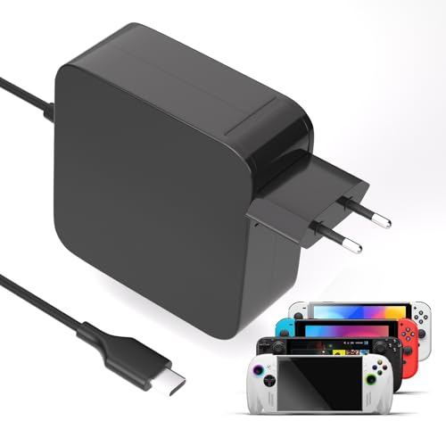 Cargador USB C de 65W Compatible con ASUS ROG Ally RC71L RC72L,Steam Deck LCD OLED,Lenovo Legion Go,TV Dock,Nintendo Switch Dock,MSI Claw Handheld Konsole Fuente de alimentación