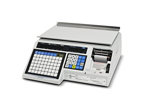 CAS LP-1000N Scale with Label Printer - 30lb Capacity NTEP Certified Label Scale for Legal Trade - Features 54 Speed Keys and 4,000 PLU's - Stainless Steel Platter