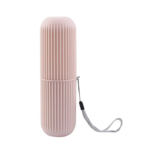 Pasta de dente portátil e estojo de armazenamento de escova de dentes, organizador de viagem e acampamento, protetor de ferramentas odontológicas à prova de poeira (rosa)