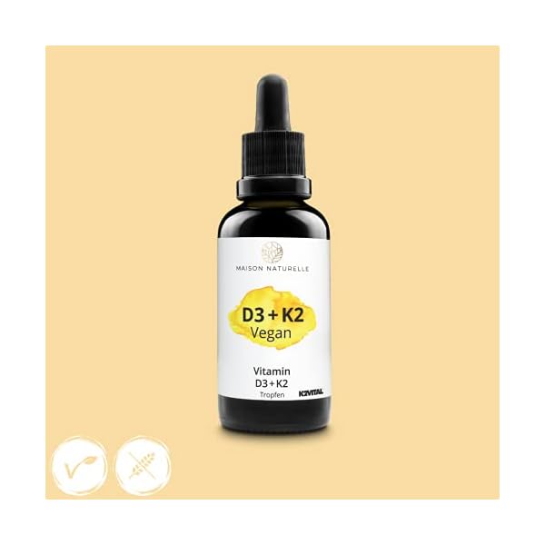 MAISON NATURELLE® D3+K2 Tropfen Vegan (1020 Stück) – Vitamin D3 K2 – Vitamin D3 Vitamin K2 hochdosiert D3 K2 Tropfen… – Bild 9