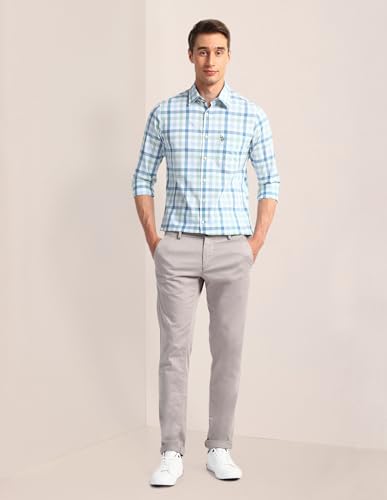Image of U.S. Polo Assn. Checked Multicolor Long Sleeve Collared Neck Shirt