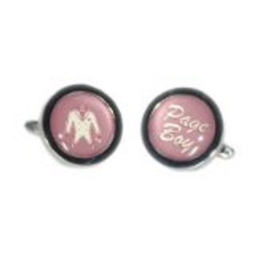 Mancuernillas Redondas Marrón Para Hombre miniatura 1